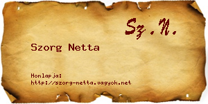 Szorg Netta névjegykártya